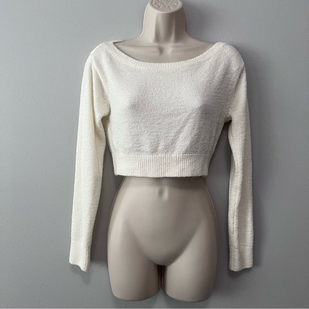 Lovers + Friends Textured Cropped Long Sleeve Top Size XXS NWOT!